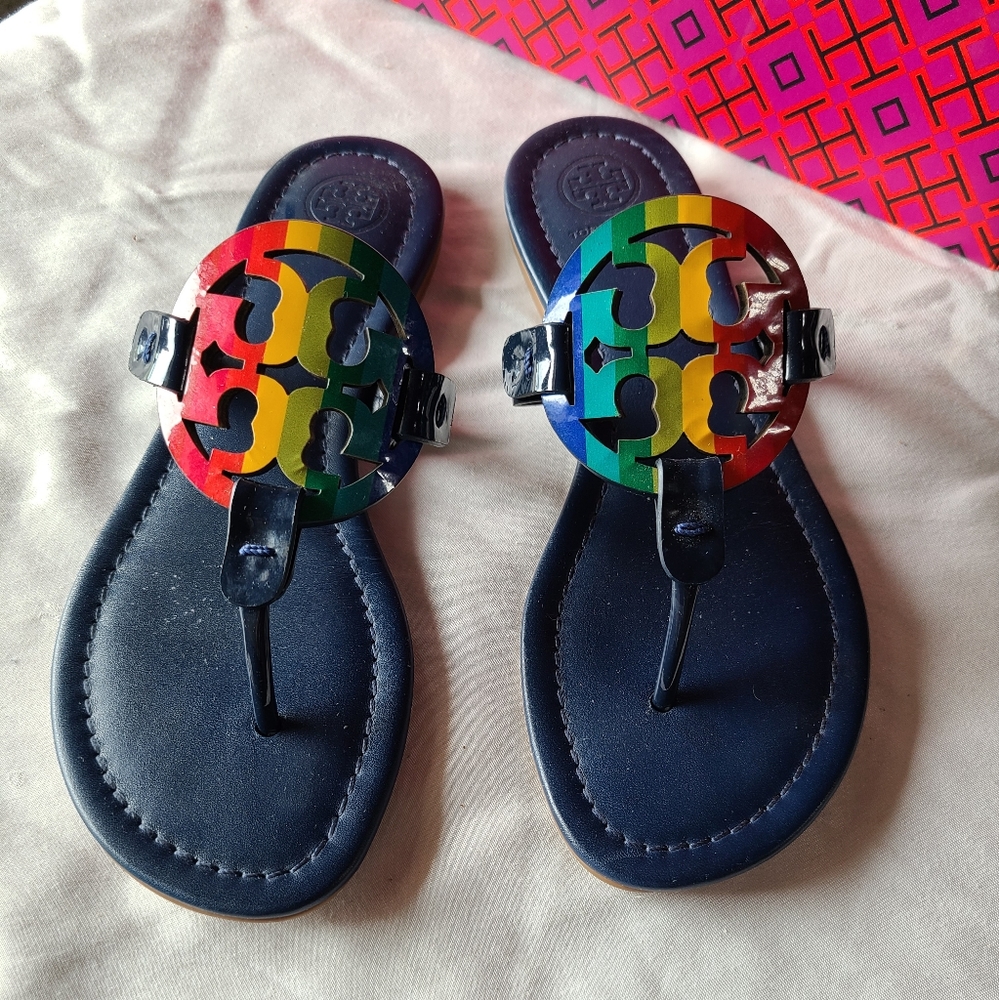 Tory Burch Miller Bright Rainbow 7.5